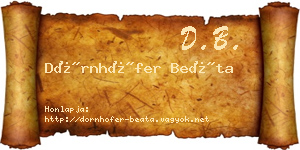 Dörnhöfer Beáta névjegykártya